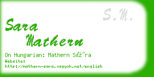 sara mathern business card